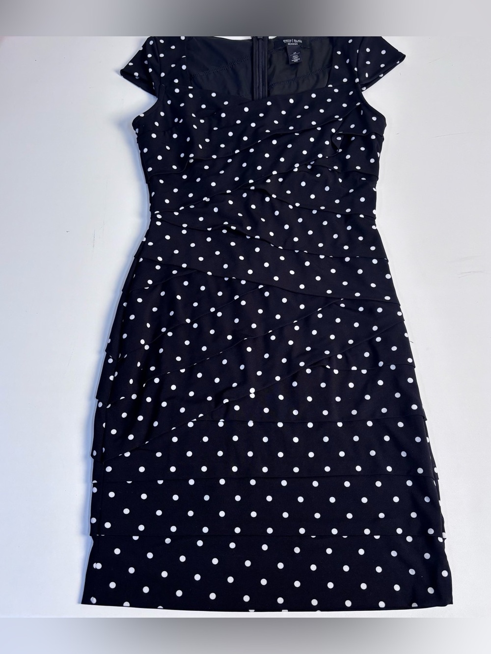 White House Black Market Black and White Polka Dot Midi Dress